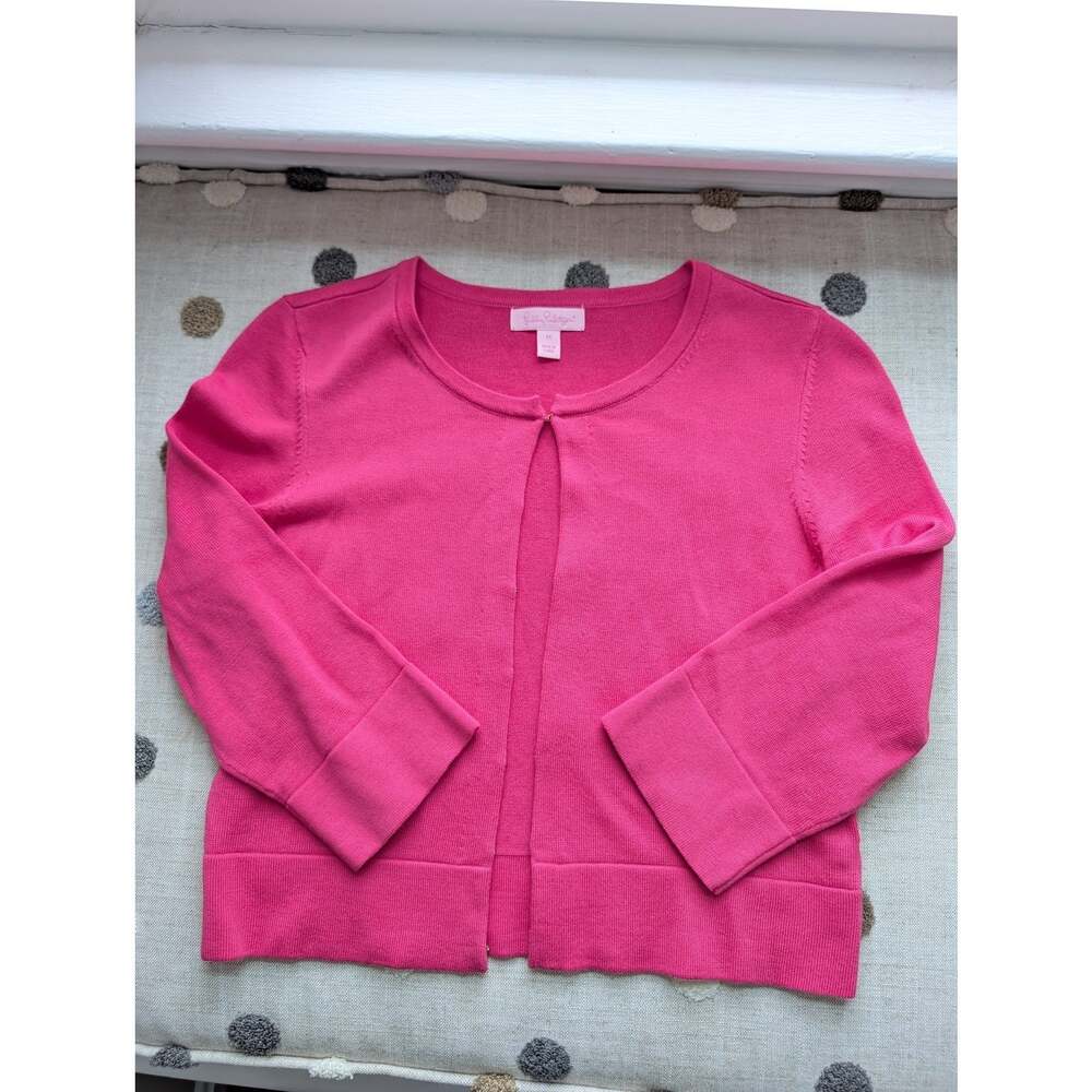 Lilly Pulitzer Cropped Cardigan Sweater Pink Size M